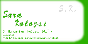 sara kolozsi business card